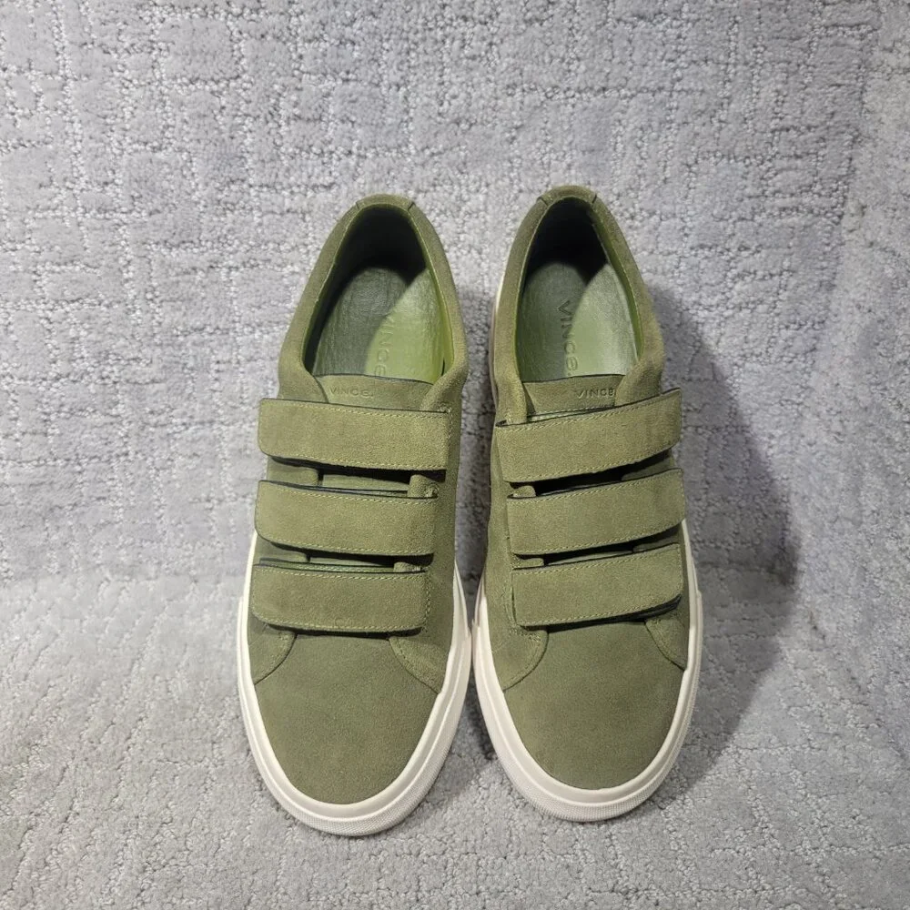 Vince Sunnyside Women's Size 6.5 Fern Green Suede Multi Strap Fashion Sneakers